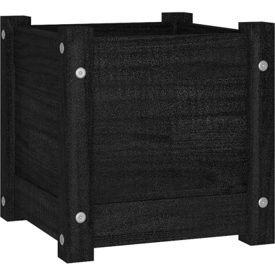 Image of vidaXL Garden Planter Black 31x31x31 cm Solid Pinewood