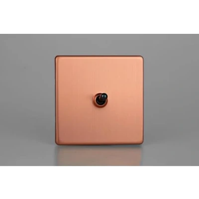 Image of Varilight XDYT1S.BC Toggle Switch, 10A, 2 Way, Urban screwless Brushed Copper + Iridium Insert