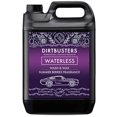 Image of Dirtbusters Waterless Wash And Wax Car Cleaner, Easy To Use Spray On Wipe Off Shampoo For A Shiny Hydrophobic Polish Finish, Summer Berries (5L)