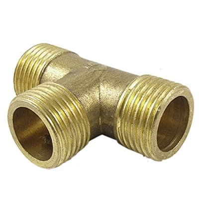 Image of Brass T Shape Water Fuel Pipe Male Tee Adapter Connector 3/4 inch Thread
