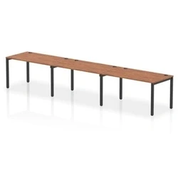Image of Impulse Bench Single Row 3 Person 1400 Black Frame Desk Walnut
