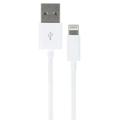 Image of Kit Essentials MFi Apple Approved Lightning Data and Charge Cable for iPhone 5/5s/6/6S/6 Plus/6S Plus/SE/7/7 Plus/8/8 Plus/X/XR/XS/XS Max/11/11 Pro/11 Pro Max, iPad, iPod Nano Touch White
