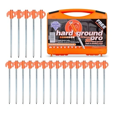 Image of Blue Diamond Hard Ground Tent Pegs, Orange, One Size