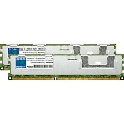 Image of 32GB (2 x 16GB) DDR3 1333MHz PC3 10600 240 PIN ECC REGISTERED DIMM (RDIMM) MEMORY RAM KIT COMPATIBLE WITH APPLE MAC PRO (MID 2010 2012)
