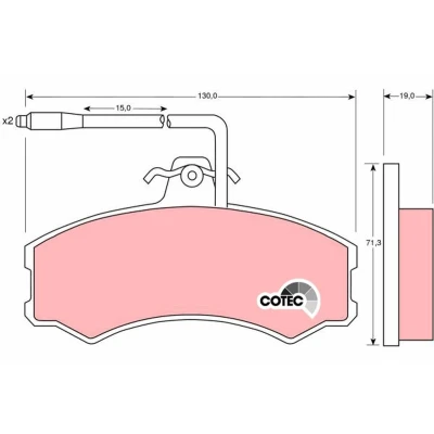Image of 0000009939028, 9940092 brake pad set TRW COTEC GDB695 incl. wear warning contact with caliper screws accessories FIAT: Ducato I Van