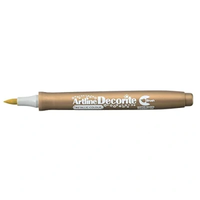 Image of Artline Decorite Gold Brush Marker for Card, Glass, Metal and Plastic