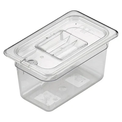 Image of Gastronorm Food Storage Container Lid, Durable Polycarbonate Dishwasher Safe BPA Free, 26.5 cm x 16.2 Quarter Size, Clear