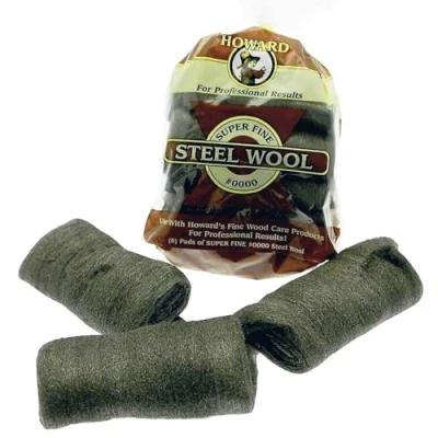 Image of HOWARD 0000 Grade Steel Wool 8x Wire Pads For Cleaning, Finishing and Automotive Prep