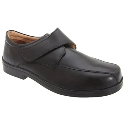 Image of Roamers Mens XXX Extra Wide Touch Fastening Tramline Casual Shoes (11 UK) (Black)