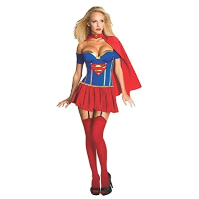 Image of Rubie&#039;s Official Ladies Supergirl Corset Adult&#039;s Costume Medium UK 12 14