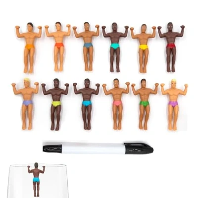 Image of NPW Drinking Buddies Cocktail/Wine Glass Markers, 12 Count, Classic