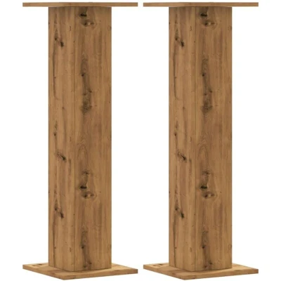 Image of vidaXL Plant Stands 2 pcs Artisian Oak 30x30x95 cm Engineered Wood