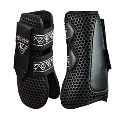 Image of equilibrium Tri Zone Open Fronted Tendon Boots Black, Size XS