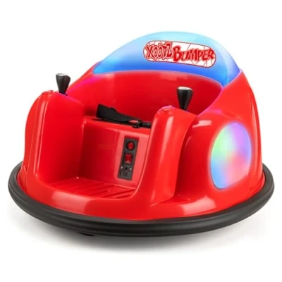 Image of Xootz Toy Bumper Car, Kids Electric Ride on, 360 Rotation Spin, Two Joy Sticks, Colourful LED Lights and Remote Control, Red, Ages 18 Months +