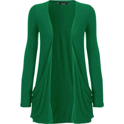 Image of WearAll Ladies Long Sleeve Boyfriend Cardigan Womens Top Jade 20/22