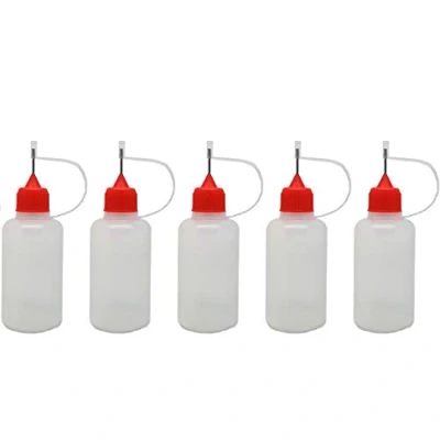 Image of Wizard Vapes 5 x Empty Plastic Squeezable Liquid Dropper Filling Bottles E Juice Needle Tip LDPE (30ml)
