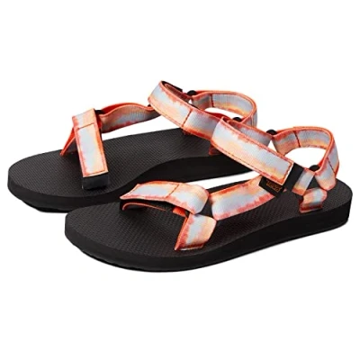 Image of Teva Women&#039;s Original Universal Tie dye Sandal, Sorbet Red, 8 UK