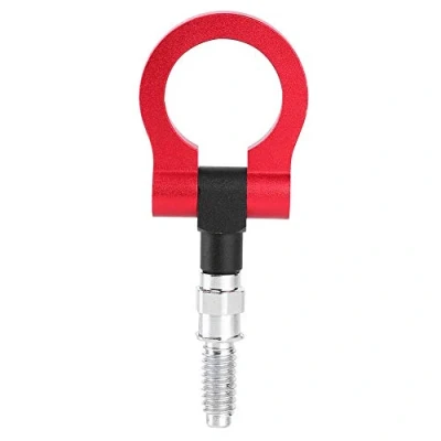 Image of Tbest Car Trailer Ring Eye Kit Hook, Universal Anodized CNC Aluminum Tow Hook Kit, Auto Alloy Front Towing replacement for E Series(Red)