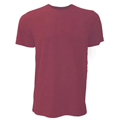 Image of Canvas Unisex Jersey Crew Neck T Shirt/Mens Short Sleeve Shirt (M) (Heather Cardinal)