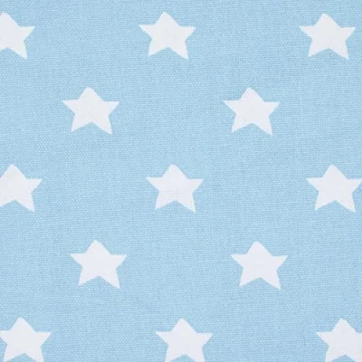 Image of HOMESCAPES Pure Cotton Furnishing Fabric Stars Blue 150 cm Wide Printed on Thick Woven for Upholstery Curtain Cushion Soft Furnishings Heavy Dress Material Per Metre