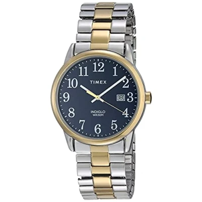 Image of Timex Men&#039;s Easy Reader 35mm Perfect Fit Quartz Stainless Steel Strap, Two Tone, 20 Casual Watch (Model: TW2V463009J)