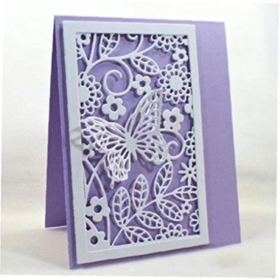 Image of Lankater Rectangular Butterflies Cutting Dies Metal Embossing Folder Stencil Scrapbooking Paper Card Diy Craft Template