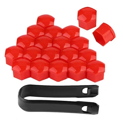 Image of KIMISS 20pcs Lug Nut Caps Covers Wheel 17mm Car Cover Hub Screw Anti theft Cap (Red)