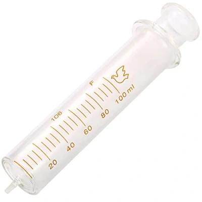 Image of LTKJ 100ml Reusable Glass Syringe, Clear Scale, Sterile, PE_(Polyethylene), PAI_(Polyamide_Imide), PLA_(Polylactic_Acid), Vinyl Plastic, 1 Unit