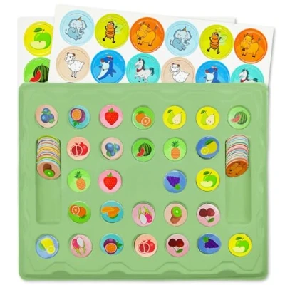 Image of Cuackamily Memory Matching Game, Game for Kids, Animal &amp; Fruit Board Games Family Montessori Educational Toys Toddler Gift Boys Girls Aged 3 4 5 6+ Year Olds