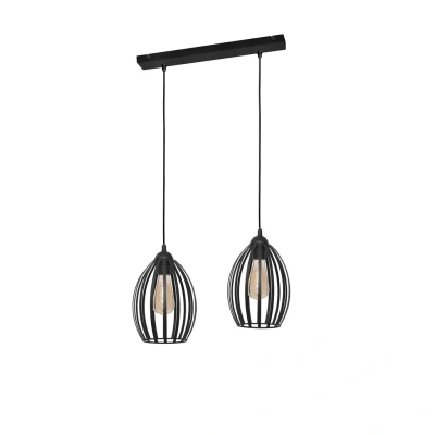 Image of Dali Straight Bar Pendant Ceiling Light Black 45cm
