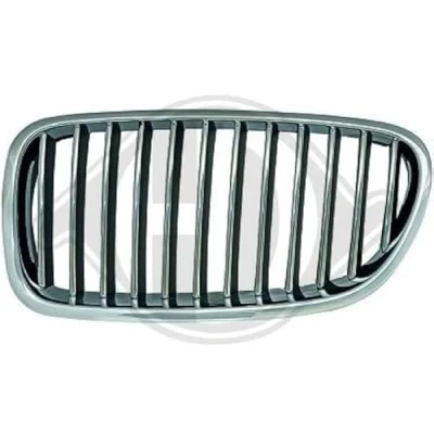 Image of 51712165528 Radiator Grill DIEDERICHS 1225041 Left black Chromed edge BMW: 5 Saloon, Touring