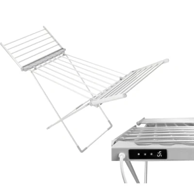 Image of AMOS Electric Heated Clothes Airer with Digital Control Display, Thermostat, and Timer Foldable Indoor Laundry Drying Rack