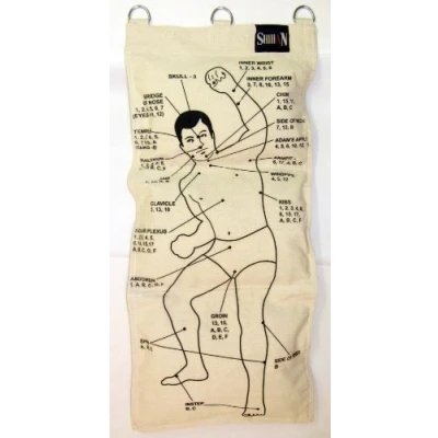 Image of Kung Fu Wall Canvas Strike Bag 3 Section STRIKING POINTS TORSO DESIGN