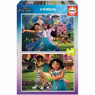 Image of Educa 19201 Encanto Disney mirabel 2 Cardboard Puzzles with 100 Pieces Each, Multicoloured