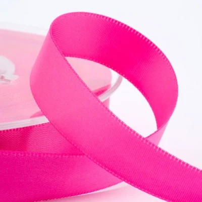Image of Italian Options Satin Ribbon, 10mm Wide x 25 Metre Roll, Hot Pink