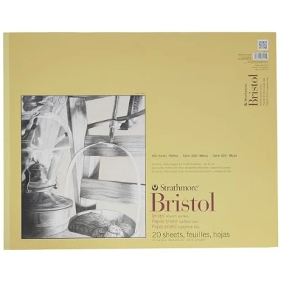 Image of Strathmore Bristol Smooth Paper Pad 19 x 24 inch, 20 Sheets, Ribbon Bound, 19&quot;x24&quot;
