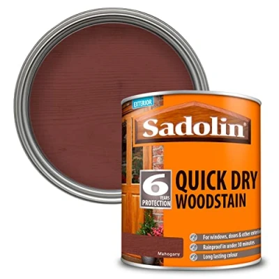 Image of Sadolin Quick Drying Woodstain 1 litre Std Colour Mahogany