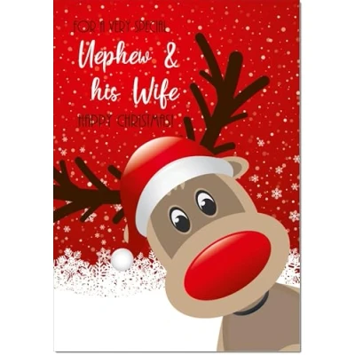 Image of doodlecards Nephew &amp; Wife Christmas Card Medium Size with Plain Envelope