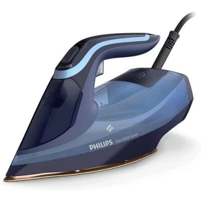 Image of Philips Domestic Appliances Azur 8000 Series Steam Iron 55 g/min Continuous Steam, 240 g Boost, 3000 W, OptimalTEMP Technology, SteamGlide Elite, Light Blue (DST8020/26)