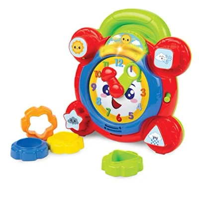 Image of Winfun Time For Fun Learning Clock A Interactive Way To Learn Read The Movable Hands And Sound Effects Suitable Boys Girls Aged 3 Months Up