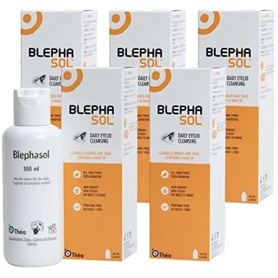 Image of Blephasol Micellar Lotion The Gentle Cleansing Solution for Sensitive Eyelids Alcohol and Preservative Free, Non Irritating Formula Suitable Daily Use Pack of 5 x 100ml