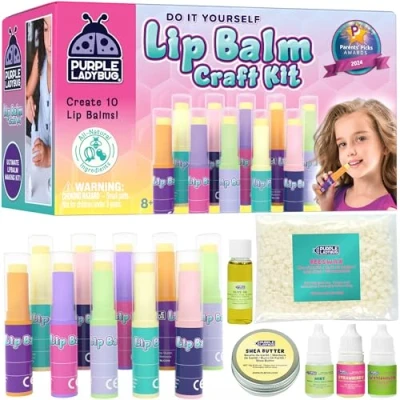 Image of PURPLE LADYBUG Lip Balm Making Kit for Girls Age 8+ Birthday Presents, Great 11 9 8 Year Old Girl Gifts &amp; 10 Olds Make Your Own Christmas