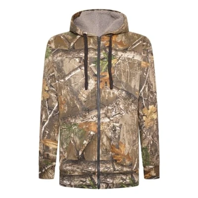 Image of Forge Mens Full Zip Jungle Print Hoodie Plus Size Long Sleeve Hooded Sweatshirt for Big and Tall Men, 4XL Camouflage