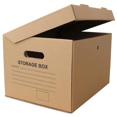 Image of W.E. Roberts a4 Cardboard Archive Filing boxes Storage with Lids 390mm(L) x 304mm(W) 238mm(H) file Box Document Home Office Storage, (Pack of 100)