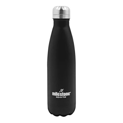 Image of Milestone 500ml Double Walled Stainless Steel Drinking Bottle Black