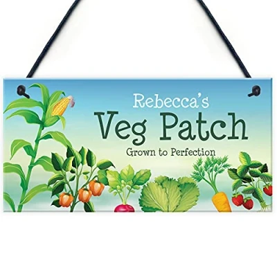 Image of RED OCEAN Personalised Veg Patch Sign Summerhouse Garden Shed For Him Her