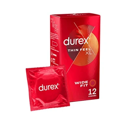 Image of Durex Thin Feel XL Condoms More Sensitivity Wide Fit 12s