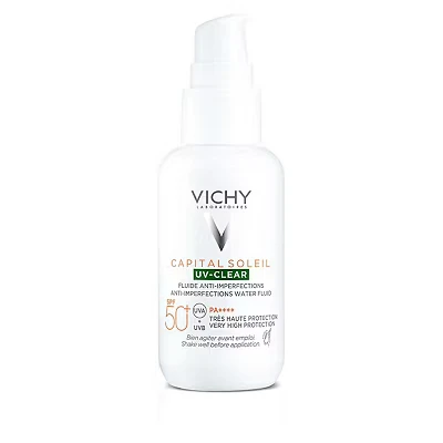Image of Vichy Capital Soleil UV Clear Mattifying Sun Protection SPF50+ with Salicylic Acid for Blemish Prone Skin 40ml
