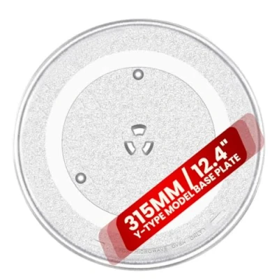 Image of ORNACH® Microwave Plate 315mm 12.5&quot; Replacement Ovens Turntable Glass Plates with 3 Fixers Strong Durable Scratch Resistant (315mm 12.5&quot;)