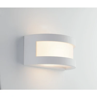 Image of Cervinia Flush Paintable Plaster Wall Light, White, E27